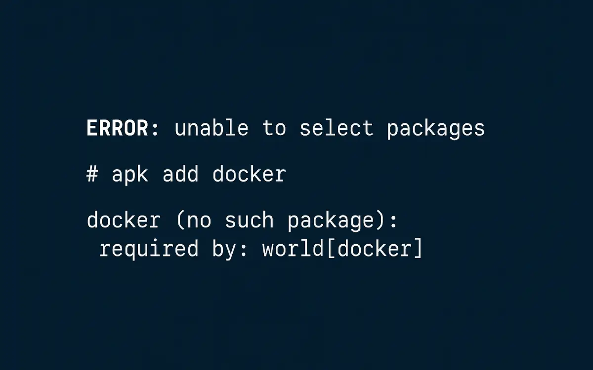 Alpine Linux Docker Installation Failed? Here’s the Fix